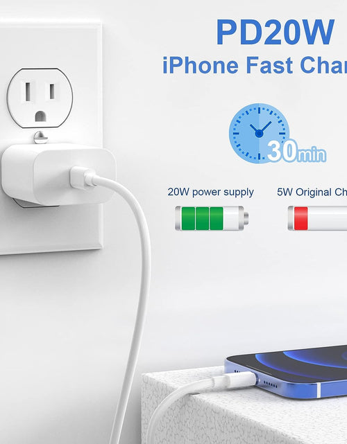 Load image into Gallery viewer, 2Pack 20W Type C Charger Block with 6Ft USB C to L Cable, PD Fast Charger Compatible with Iphone, Ipad, Ipod
