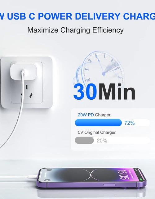 Load image into Gallery viewer, 2Pack 20W Type C Charger Block with 6Ft USB C to L Cable, PD Fast Charger Compatible with Iphone, Ipad, Ipod
