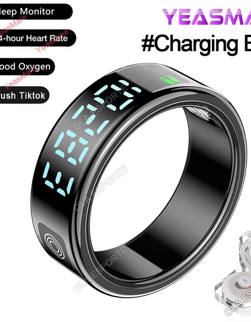 Load image into Gallery viewer, 2025 Smart Ring LED Touch Display Screen Gesture Swipe Video Heart Rate Health Monitoring 5ATM Waterproof Smart Rings Men Women

