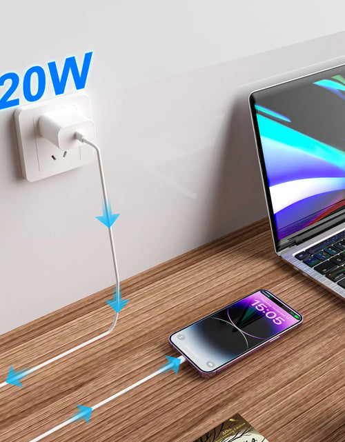 Load image into Gallery viewer, 2Pack 20W Type C Charger Block with 6Ft USB C to L Cable, PD Fast Charger Compatible with Iphone, Ipad, Ipod
