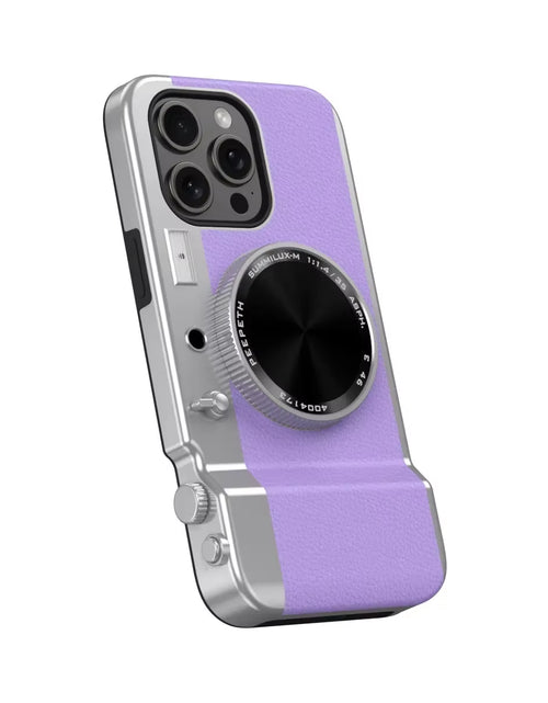 Load image into Gallery viewer, Retro Bluetooth Camera Phone Case for Iphone 15 14 13 12 Pro Max Magnetic Cosmetic Mirror for Iphone 15Promax Hard Phone Cover
